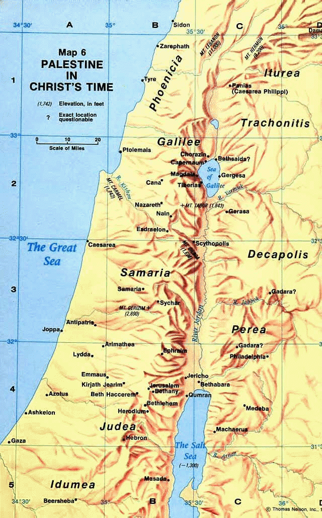 Map of ancient Palestine at